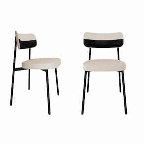 Cadeira Alloa Fixa com 4 Pés 500 X 447 X 838 Mm com 2 Unidades Corriente Palha/Preto/Preto Epoxi