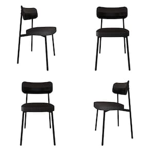 Cadeira Alloa Fixa com 4 Pés 500 X 447 X 838 Mm com 4 Unidades Corriente Preto/Preto/Preto Epoxi