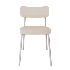 Cadeira Alloa Fixa com 4 Pés 50 X 44,7 X 83,8 Cm com 1 Unidade Palha/Branco Epoxi