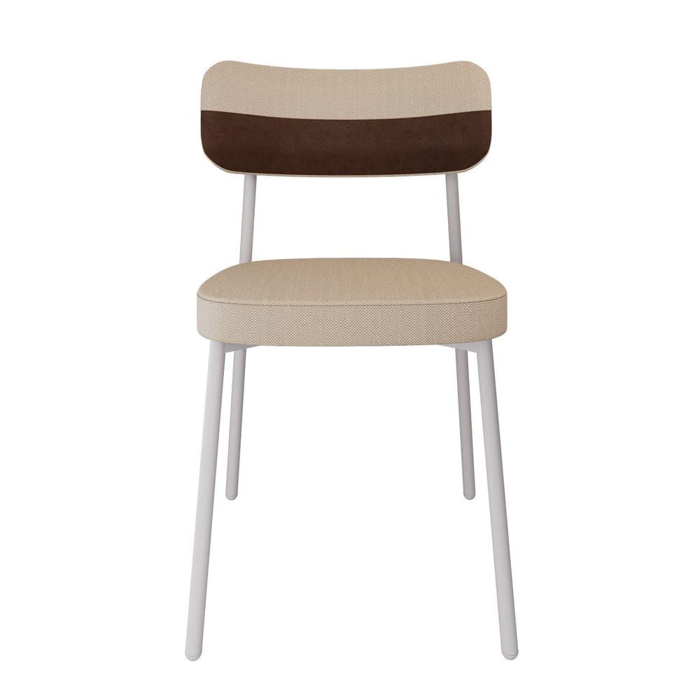 Cadeira Alloa Fixa com 4 Pés 50 X 44,7 X 83,8 Cm com 1 Unidade Areia/Whisky/Branco Epoxi