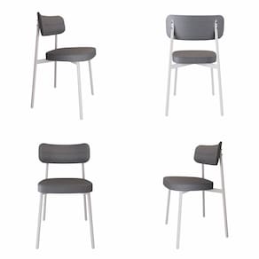 Cadeira Alloa Fixa com 4 Pés 50 X 44,7 X 83,8 Cm com 4 Unidade Cinza/Branco Epoxi