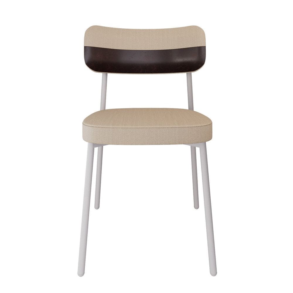 Cadeira Alloa Fixa com 4 Pés 50 X 44,7 X 83,8 Cm com 1 Unidade Areia/Café/Branco Epoxi