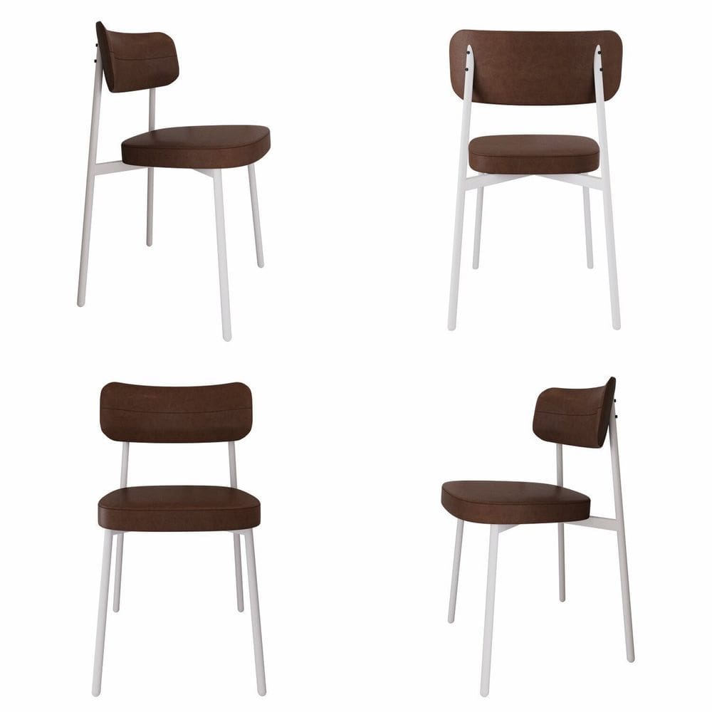 Cadeira Alloa Fixa com 4 Pés 50 X 44,7 X 83,8 Cm com 4 Unidade Whisky/Branco Epoxi