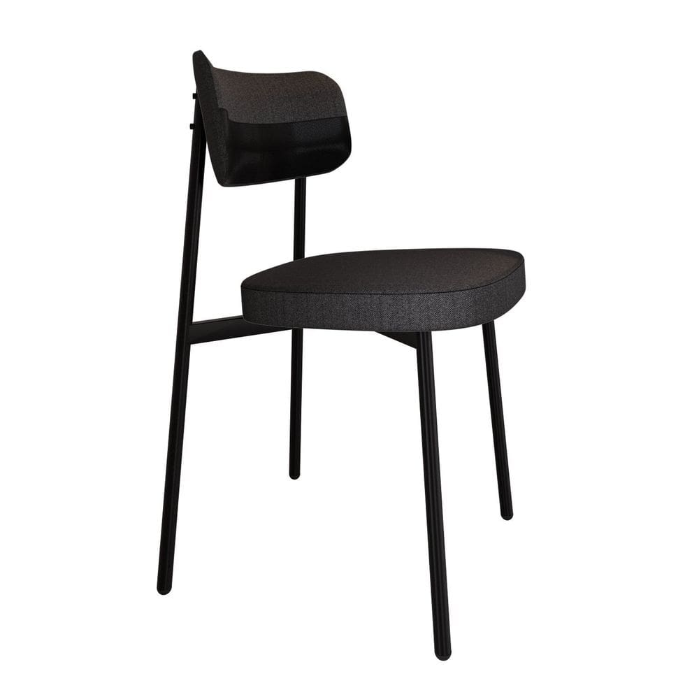 Cadeira Alloa Fixa com 4 Pés 500 X 447 X 838 Mm com 1 Unidade Preto Epoxi