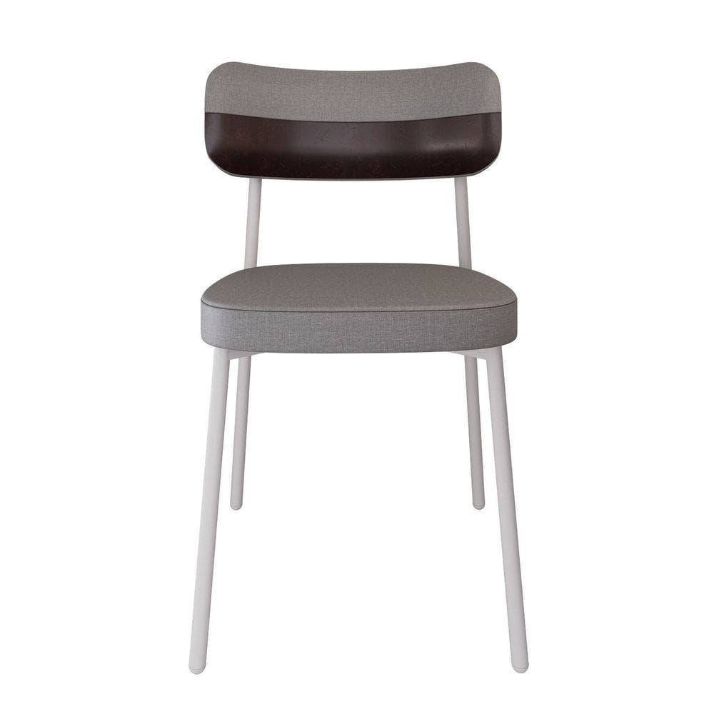 Cadeira Alloa Fixa com 4 Pés 50 X 44,7 X 83,8 Cm com 1 Unidade Cinza Claro/Café/Branco Epoxi