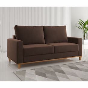 Estofado Living 3 Lugares Gael  Marrom - Casa Giulia