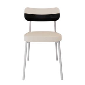 Cadeira Alloa Fixa com 4 Pés 50 X 44,7 X 83,8 Cm com 1 Unidade Palha/Preto/Branco Epoxi