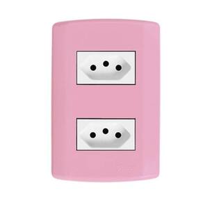Conjunto com 2 Tomadas 2p+t 20A 250v, Modular, com Placa 4x2 e Suporte