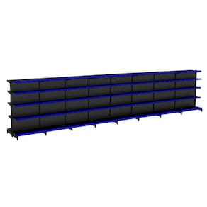 Gondola Centro 170 Fit Ate 8 Metros Preto 80 Bandeja Pe Azul