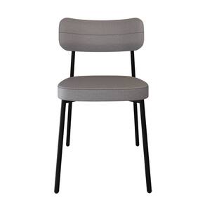 Cadeira Alloa Fixa com 4 Pés 50 X 44,7 X 83,8 Cm com 1 Unidade Corriente Cinza Claro/Preto Epoxi