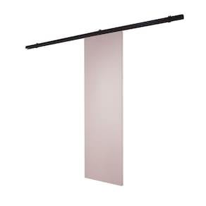 Porta De Correr Branco Prime Com Kit Alumínio Preto - 210x70