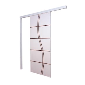 Porta De Correr Branco Prime Frisada Fs Duplo 210x70