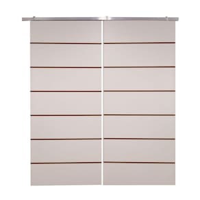 Porta Dupla Branco Prime Frisada Kit Alumínio F10 - 210x180