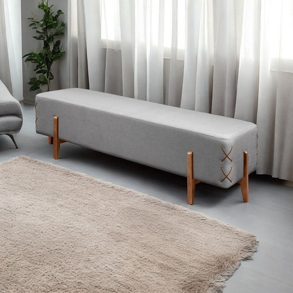 Recamier Luxo Madeira Maciça Eros Cinza