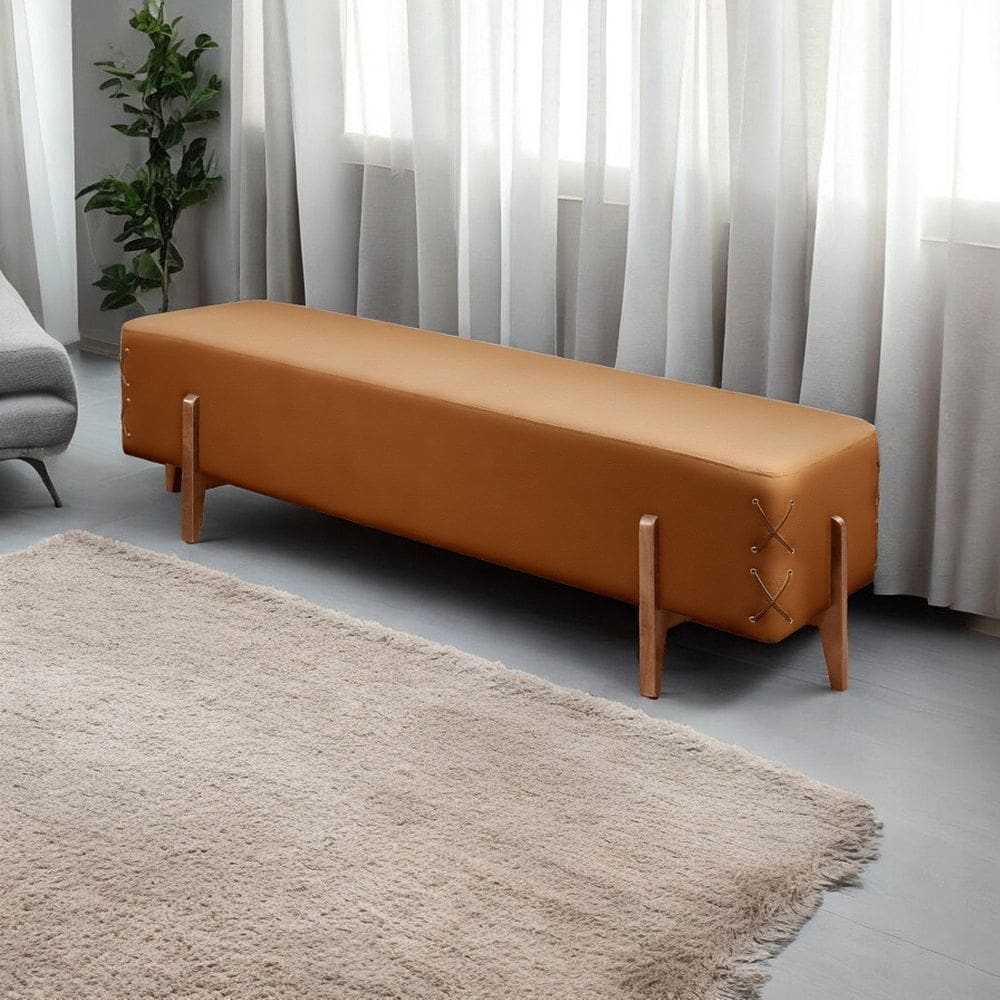 Recamier Luxo Madeira Maciça Eros Caramelo