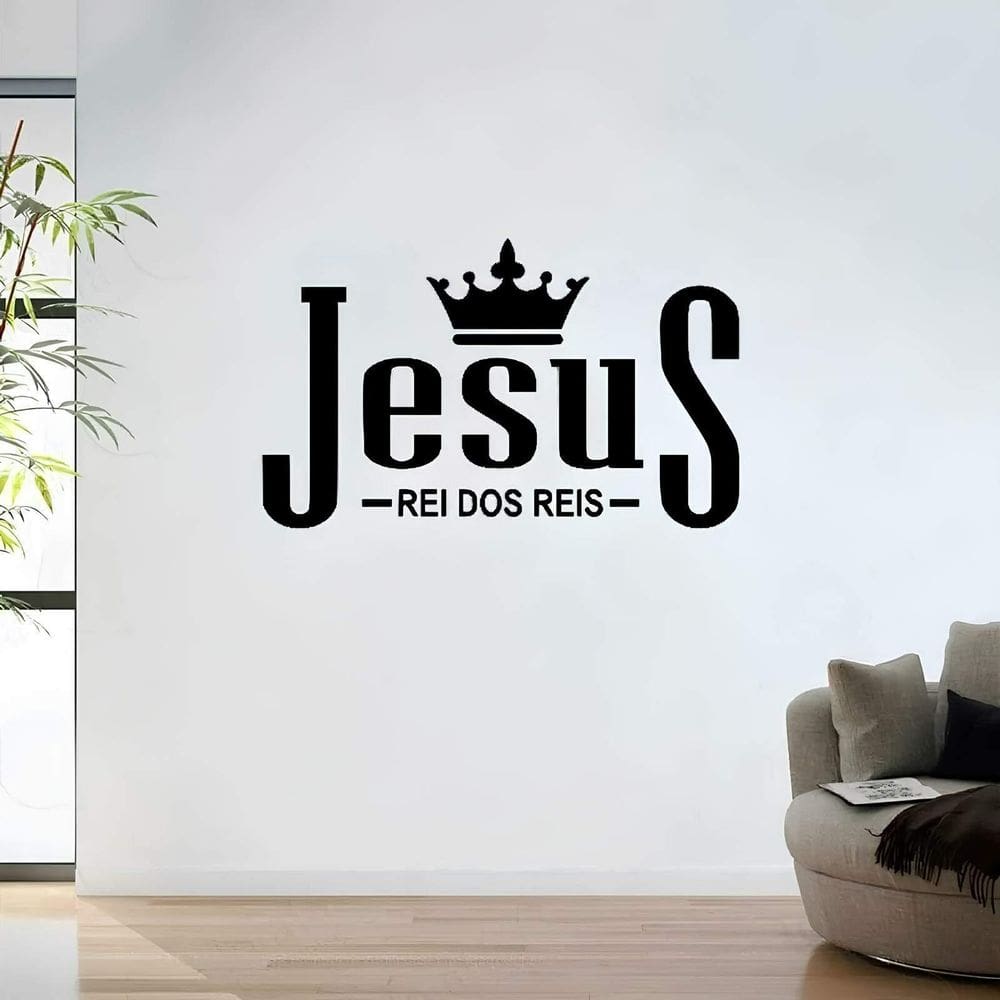 Adesivo De Parede Frase Jesus Rei Dos Reis