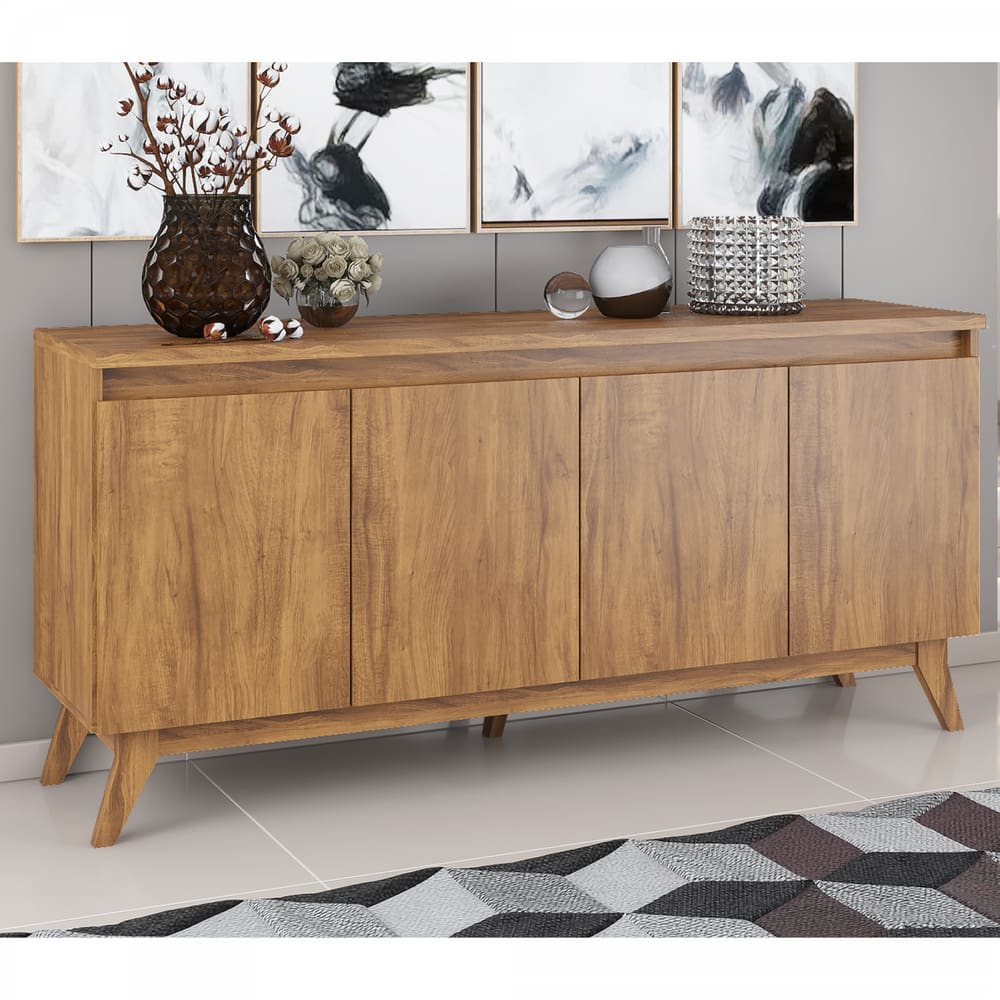 Buffet 4 Portas 2 Prateleiras Internas Space Imbuia - Casa Giulia