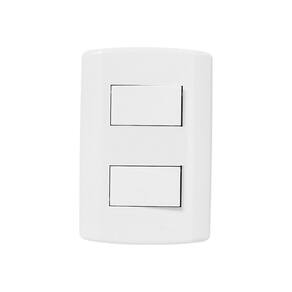 Interruptor de 2 Teclas Simples, Modular, com Placa 4x2 e Suporte Branco