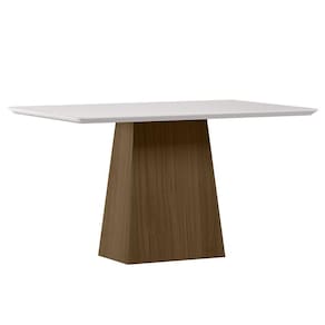Mesa de Jantar Bárbara 135x90 Tampo em MDF com Vidro - New Ceval