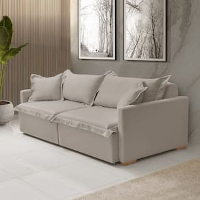 Sofá Cama Portinari 2 Lugares Retrátil 184 Cm Cinza Claro