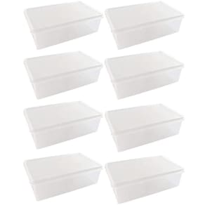 8 Caixas Organizadoras Plásticas 3,5L Tampa Hermética Retangular Plasvale