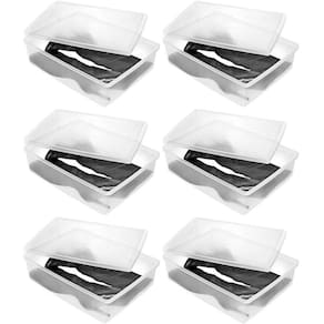 6 Caixas Organizadoras para Botas Cano Longo Empilháveis Tampas Ventiláveis Closets Brechós