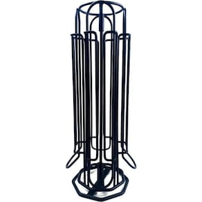 Suporte Giratório Porta 28 Cápsulas de Café Três Corações 15x35cm Aço Preto Organizador Bancada