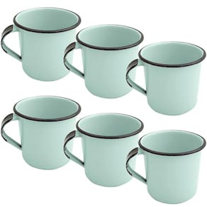 Jogo 6 Xícaras Café Caneca Esmaltada 400ml Caneca de Agata