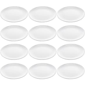 Conjunto de 12 Pratos de Melamina Brancos 25,5cm para Servir Petiscos Restaurantes Lyor