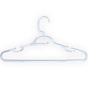 Kit 60 Cabides de Roupas para Loja Reforçados Organizadores Cristal Plástico Expositores de Roupas