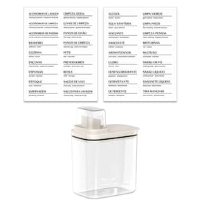 Kit Flow Dispenser para Amaciante Sabão Líquido 1,5L e Eiquetas Identificadoras Ou