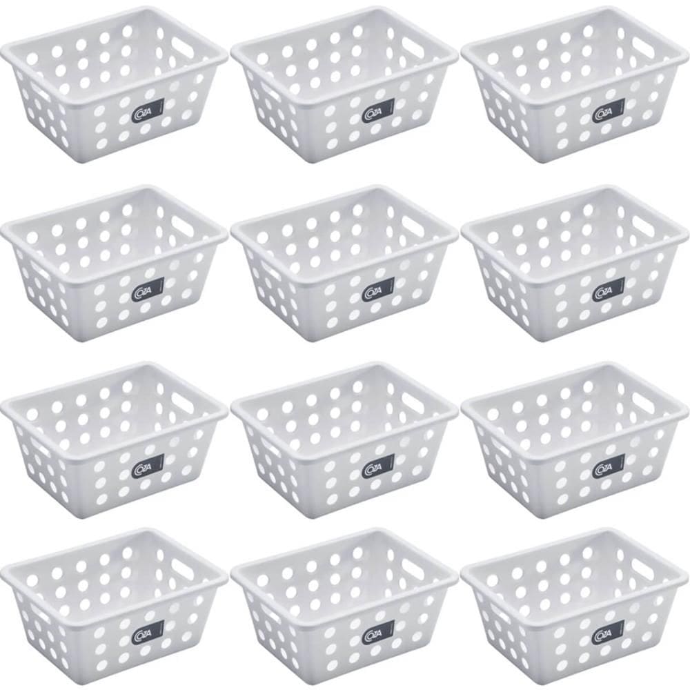 Kit 12 Cestas para Servir Frituras Porções Mini Cesto para Batata Frita Restaurantes Bares Brancas