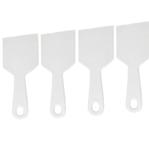 Kit 4 Espátulas Culinária Chapeiro Doces Profissional Gourmet Branca 10x24cm Larga