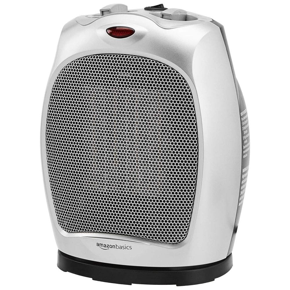 Aquecedor Elétrico Portátil Silencioso com Termostato Ajustável, 1500W 110V, Amz DQ1928 Y, Prateado