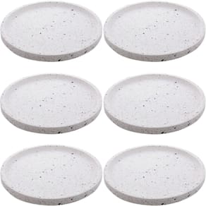 Kit 6 Bandejas 30cm Mármore Terrazzo Redondas Lyor Decorar Servir Restaurante