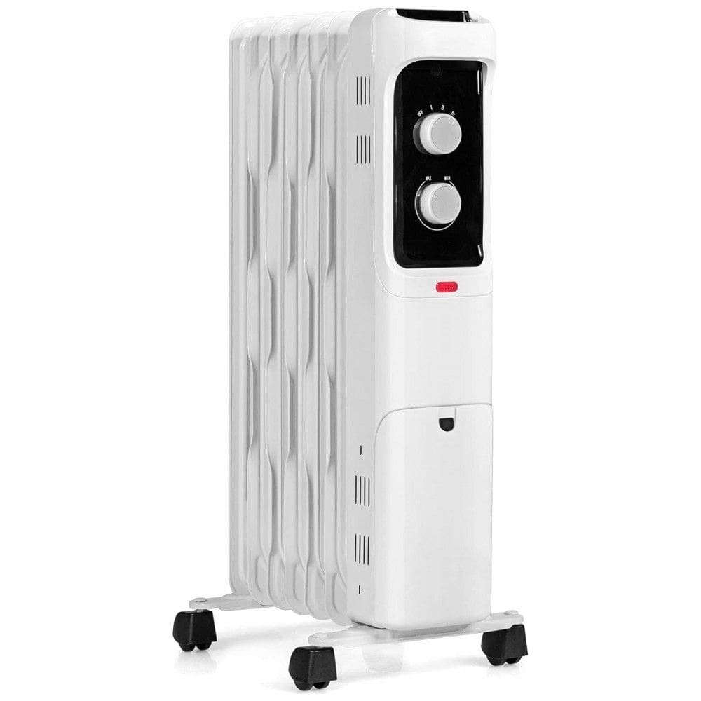Aquecedor Elétrico a Óleo com Termostato Ajustável e 3 Níveis, 1500W, 110v, GOFLAME EP24919US WH, Branco