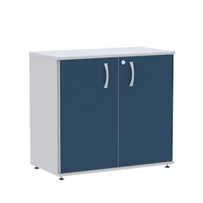 Armario Baixo Maxxi 2 Portas 68X89x38cm Cinza / Azul Pandin