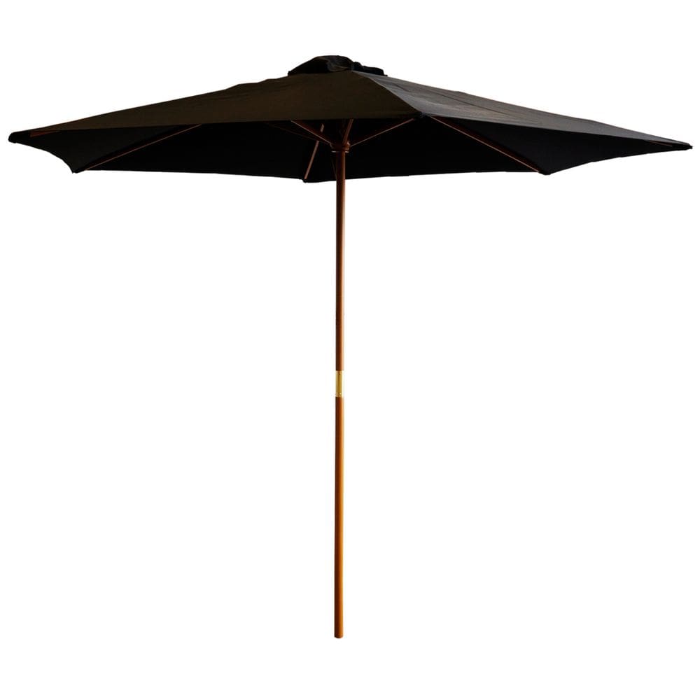 Ombrelone Central de Madeira 2,40 metros Redondo Guarda Sol Piscina Praia Jardim Grande Importway