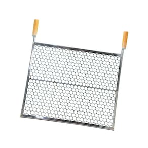 Grelha Especial Inox Moeda 50x50 Para Churrasco Cabo Madeira - Gudim