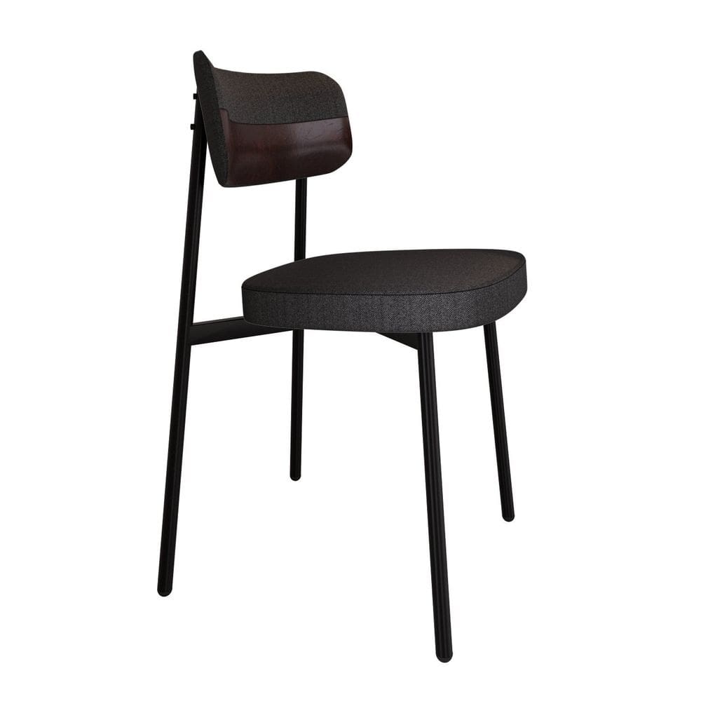 Cadeira Alloa Fixa com 4 Pés 500 X 447 X 838 Mm com 1 Unidade Preto/Café/Preto Epoxi