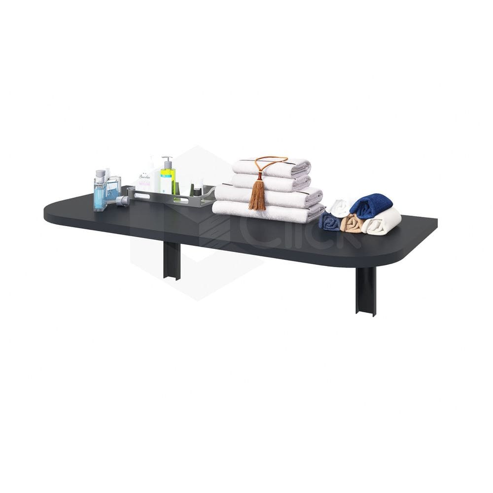 Mesa de Parede Dobrável 90x41 Suporte Preto Canto Arredondados