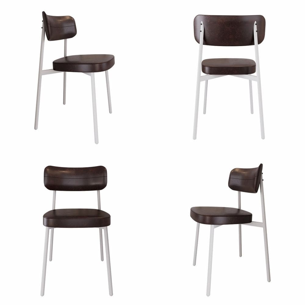 Cadeira Alloa Fixa com 4 Pés 50 X 44,7 X 83,8 Cm com 4 Unidade Café/Branco Epoxi