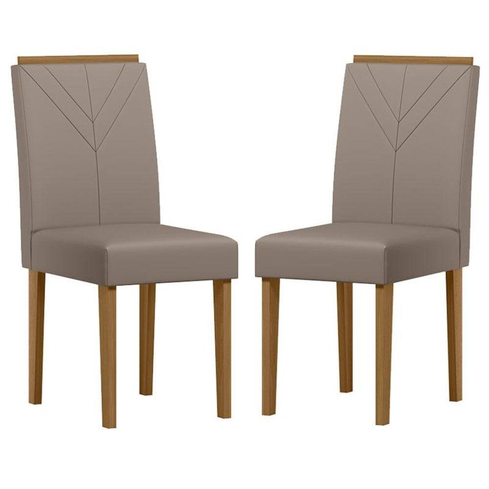 Cadeira para Mesa de Jantar Amanda Kit 2 peças Ype Veludo Marrom Rose - New Ceval - Marrom