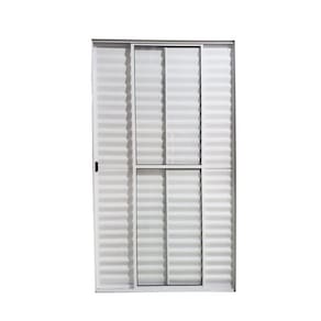 Kit com 2 Portas Balcão de Alumínio 3 Folhas 210 X 150cm Linha Modular Branco