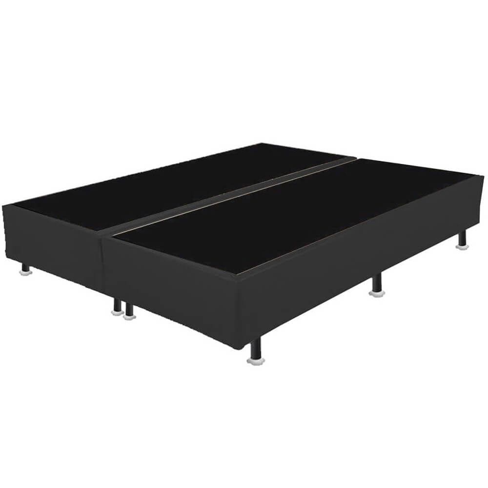 Base Box Bipartida Casal Universal em Suede 37x188x138 Cor Preto