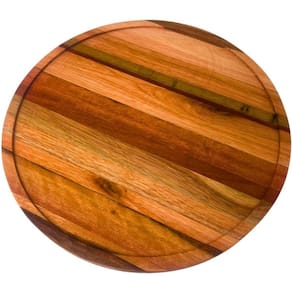 Tábua de Madeira para Pizza 38cm Redonda com Borda Forma par