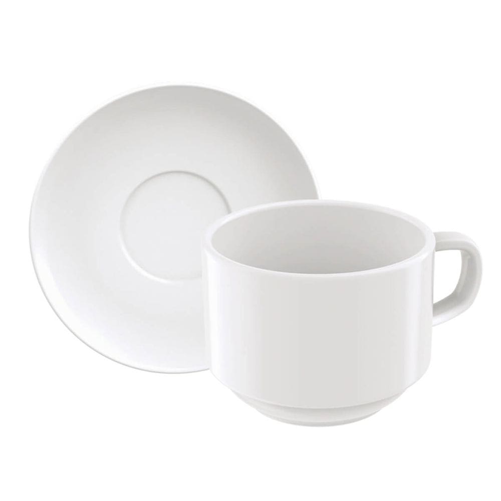 Conjunto de Xicara e Píres Porcelana 240ml Chá Paola Tramontina 2 Peças