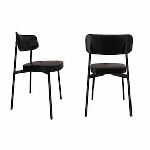 Cadeira Alloa Fixa com 4 Pés 500 X 447 X 838 Mm com 2 Unidades Preto/Preto Epoxi