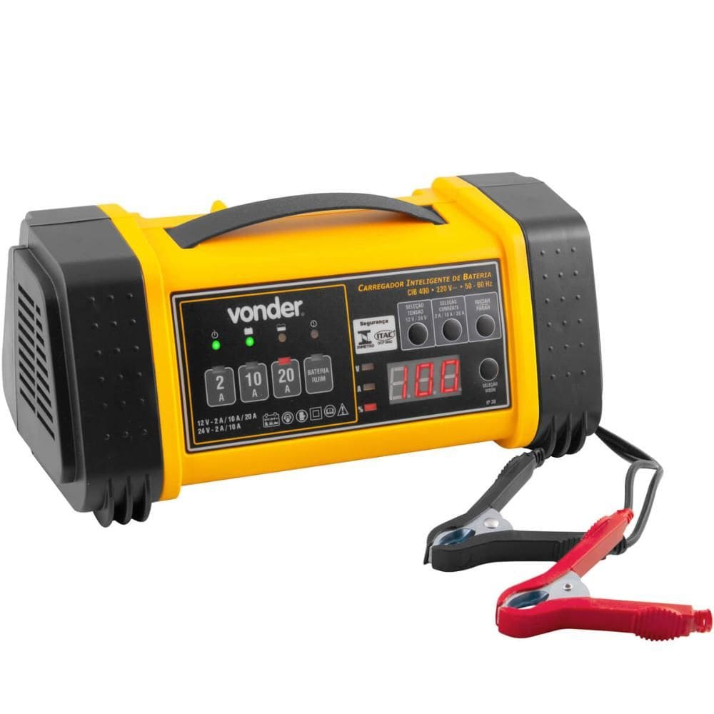 Carregador Inteligente de Bateria 220V Vonder CIB 400 Digita
