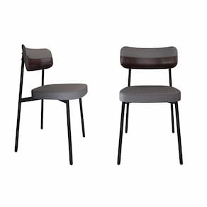 Cadeira Alloa Fixa com 4 Pés 500 X 447 X 838 Mm com 2 Unidades Corriente Cinza/Café/Preto Epoxi